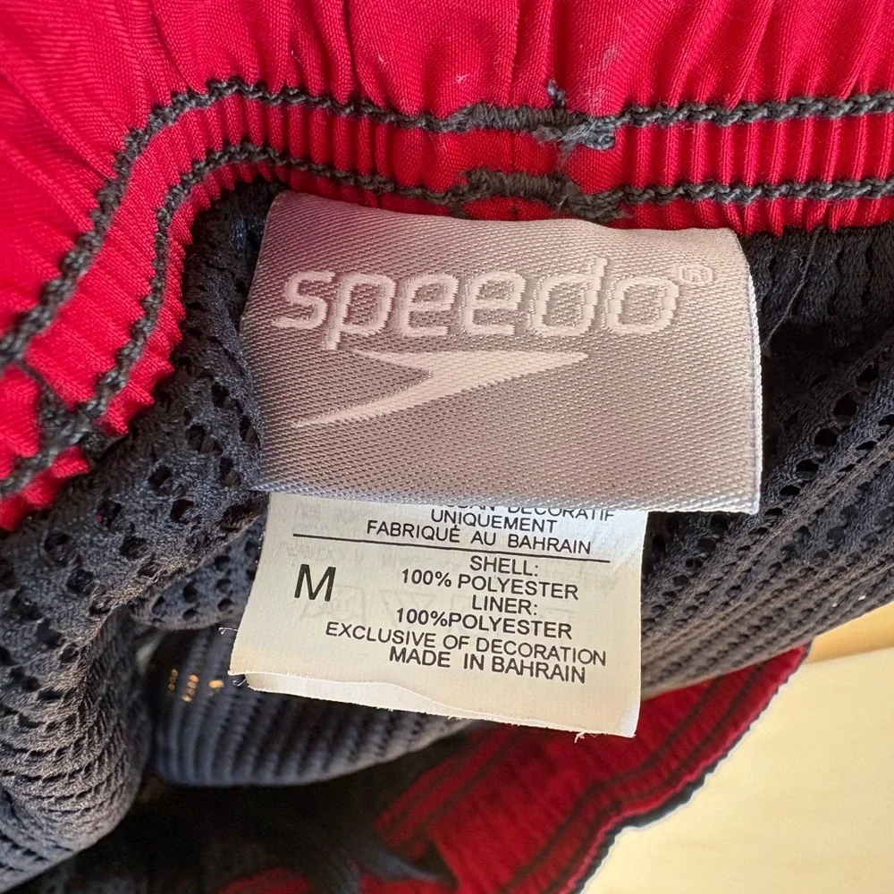 Vintage Speedo Black Men's Swim Shorts with Lining Size‎ Medium